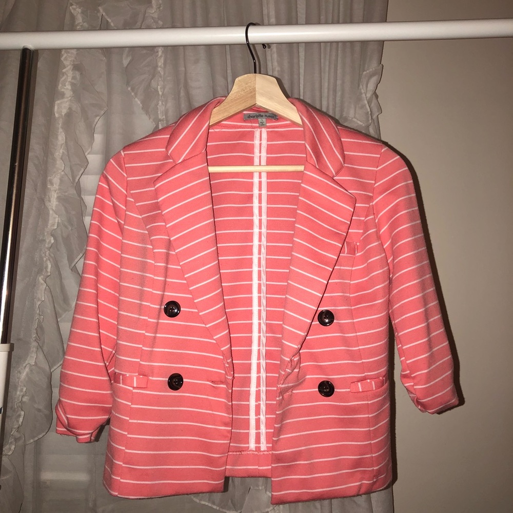 Pink striped blazer